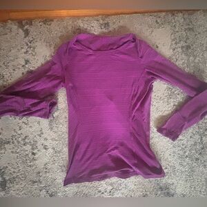 lululemon athletica Long Sleeve Top in Magenta and black stripes